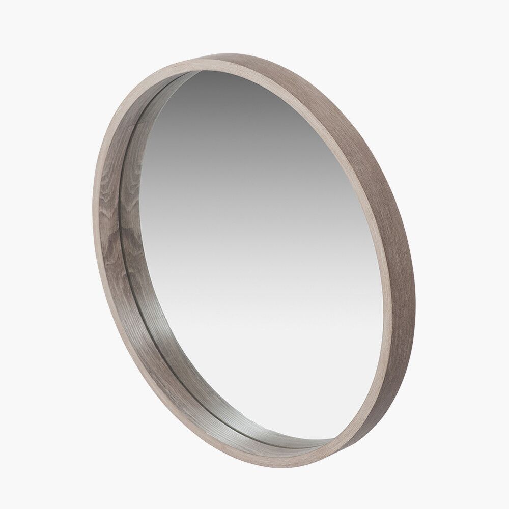 Natural Wood Round Mirror - Image 2