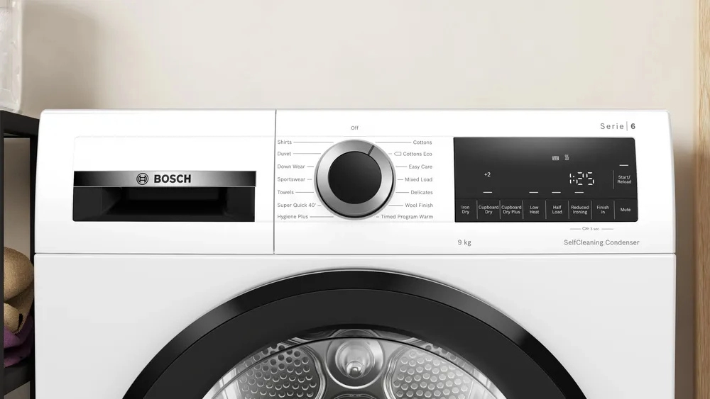 Bosch Series 6 WQG24502GB 9kg Heat Pump Tumble Dryer - White - Image 2