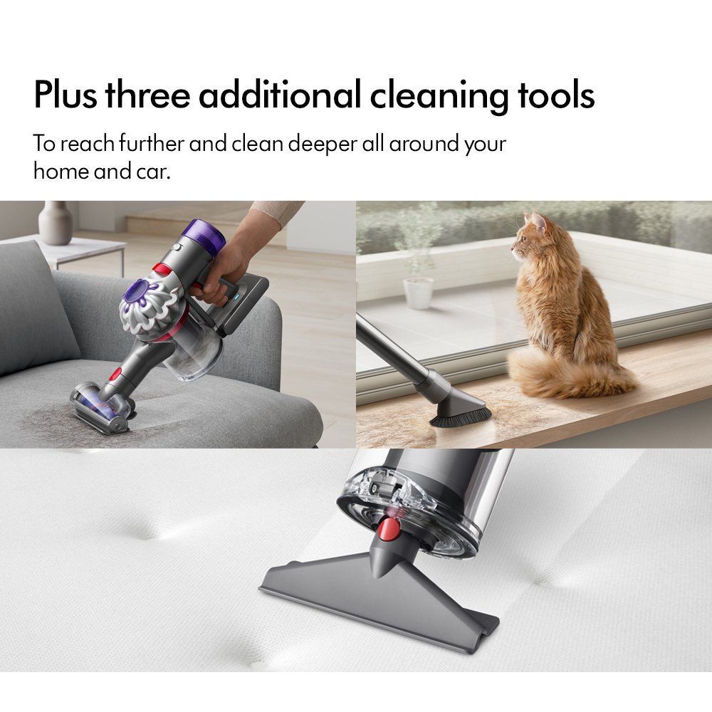 Dyson V8ABS-2023 Cordless Stick Vacuum Cleaner - 40 Minutes Run Time - Silver/Yellow - Image 4