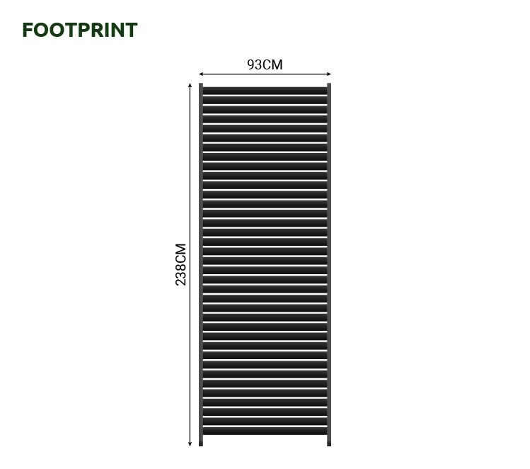 Nova <br> Titan 1m Aluminium Side Wall for 3m x 3m Titan Pergola - Grey - Image 8
