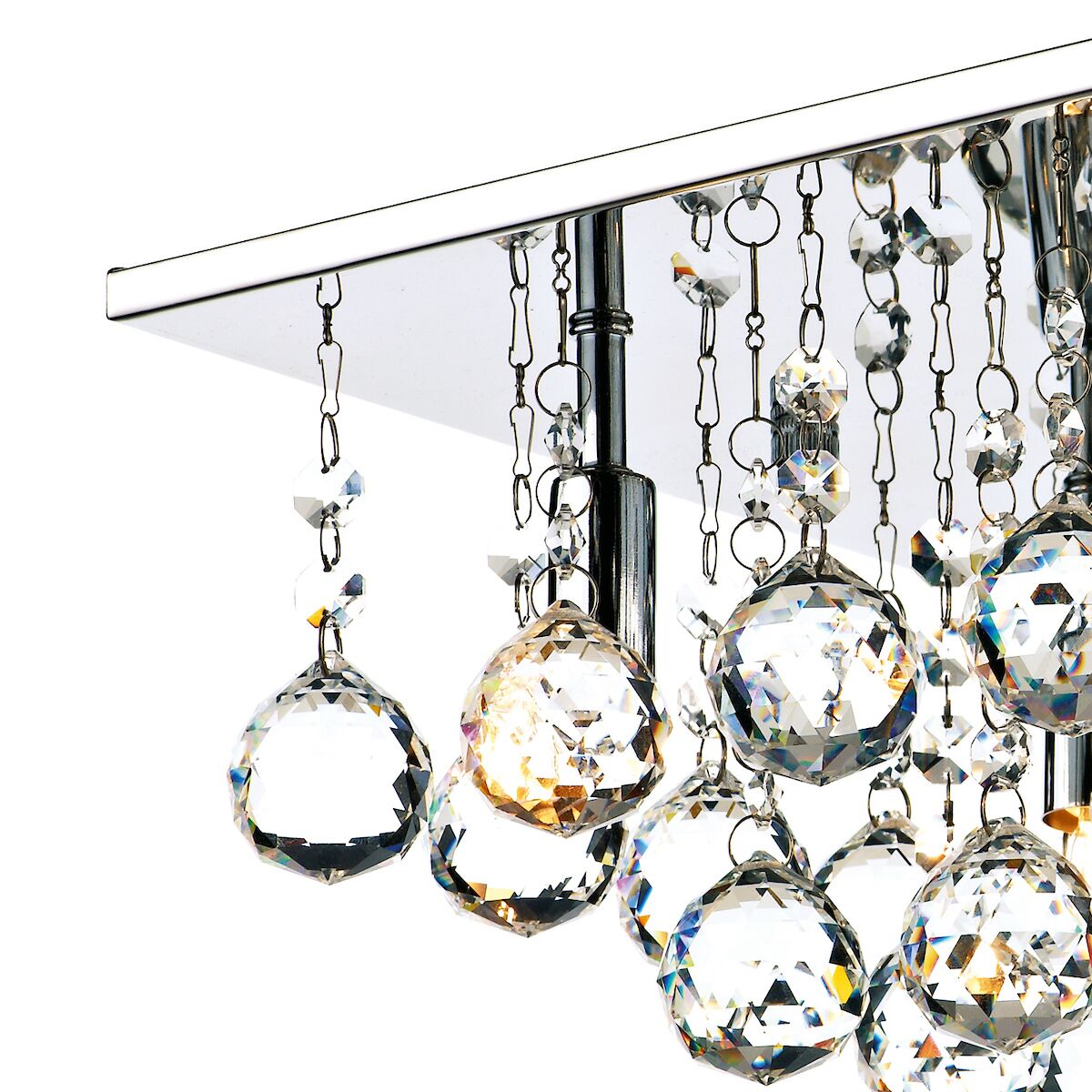 Abacus 4 Light Flush Polished Chrome Crystal<br>Crystal - Image 5