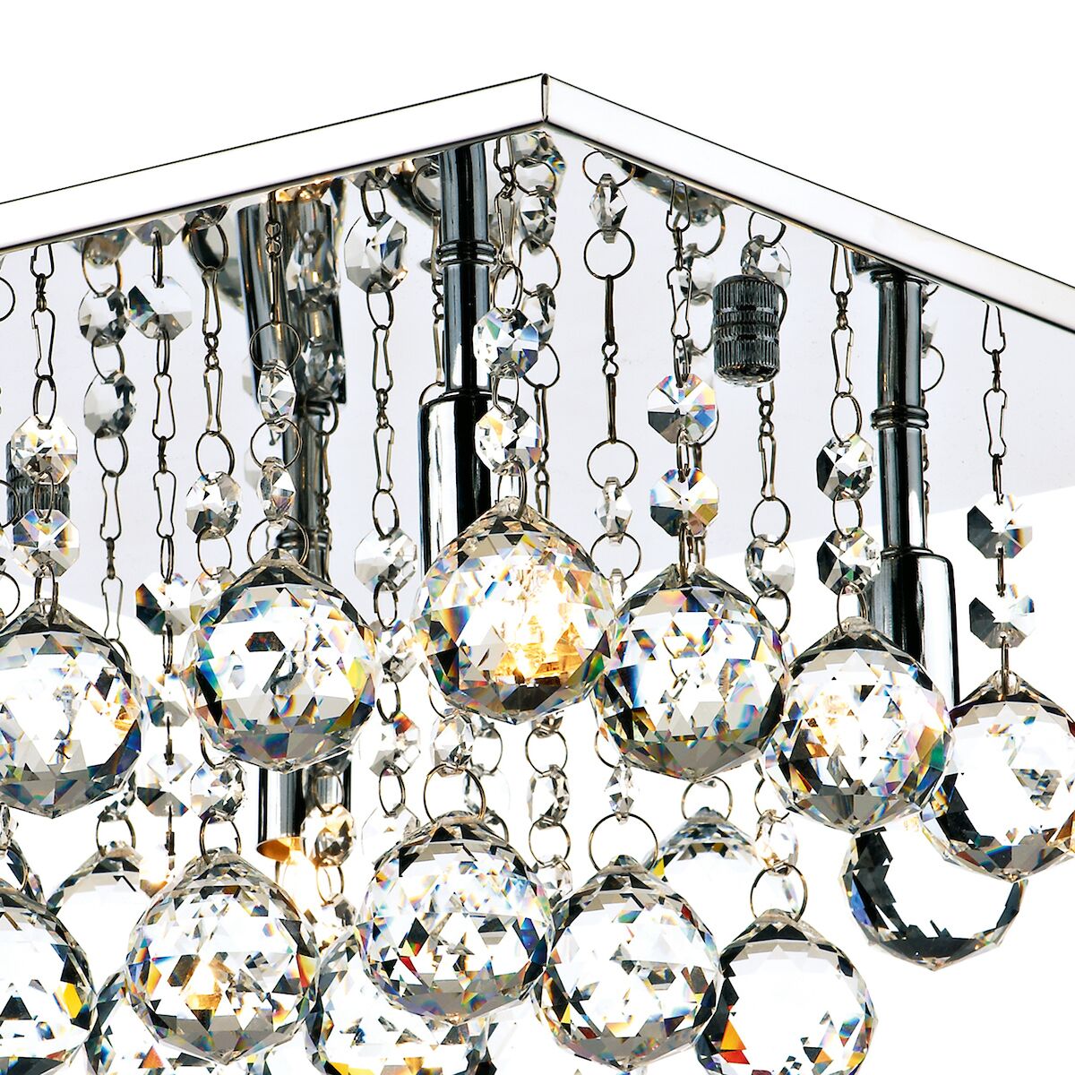 Abacus 4 Light Flush Polished Chrome Crystal<br>Crystal - Image 4