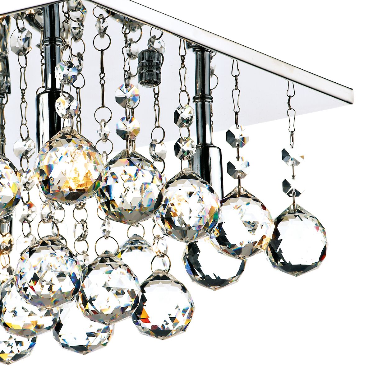 Abacus 4 Light Flush Polished Chrome Crystal<br>Crystal - Image 3