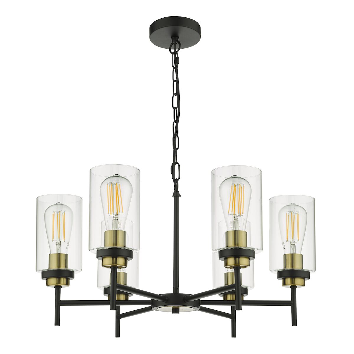 Abel 6 Light Pendant Satin Black Glass<br>Satin Black - Image 2