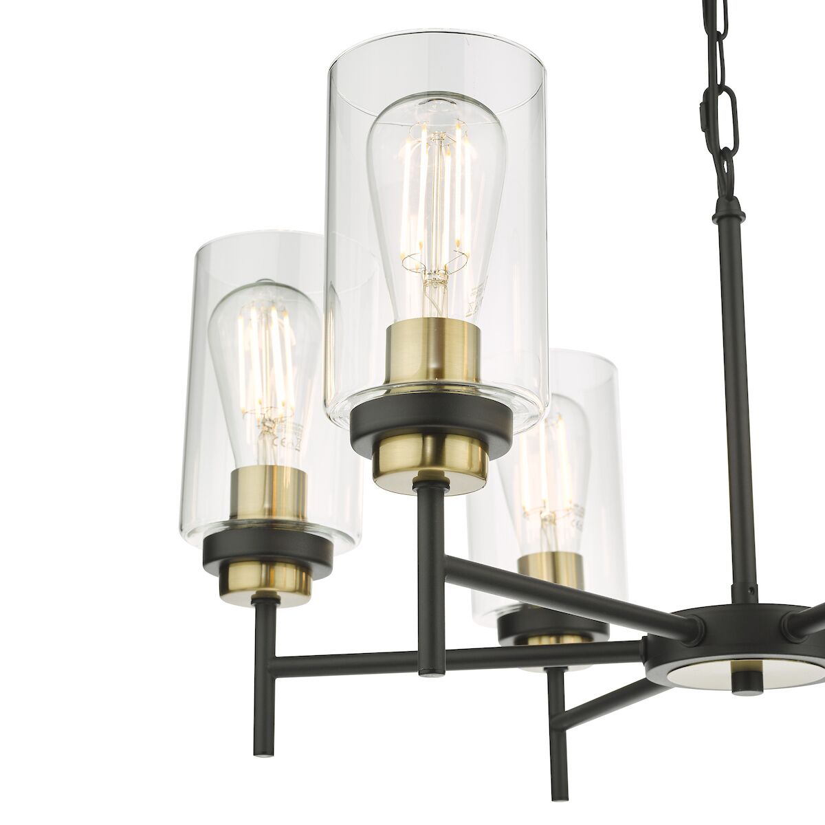 Abel 6 Light Pendant Satin Black Glass<br>Satin Black - Image 3