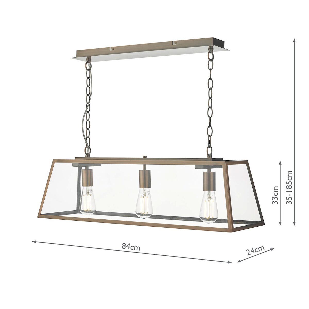 Academy 3 Light Bar Pendant Antique Copper<br>Antique Copper - Image 5