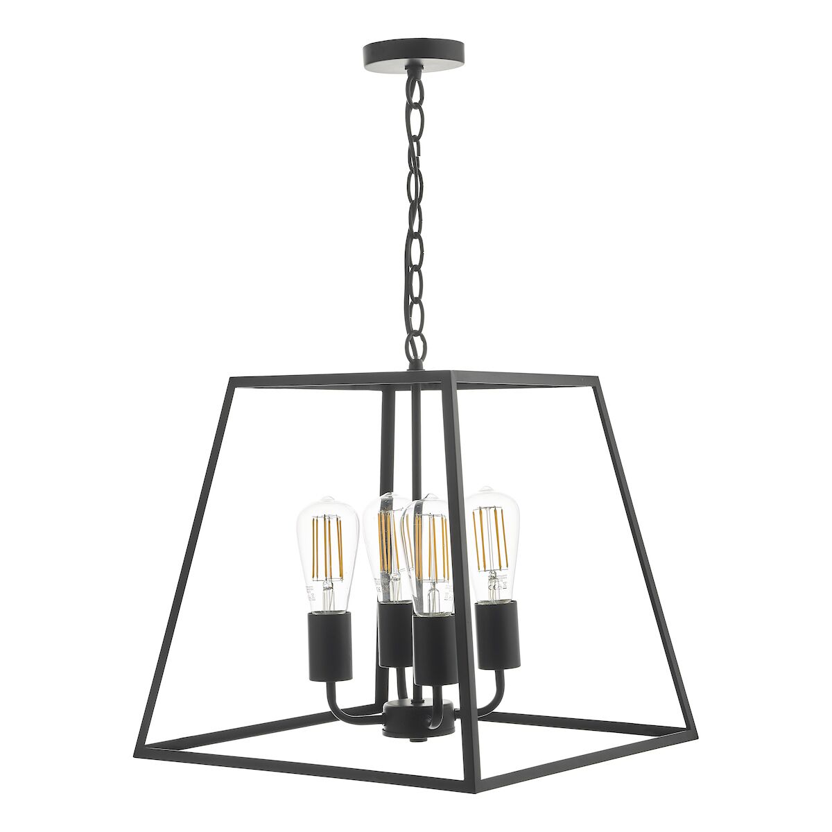 Academy 4 Light Lantern Black<br>Matt Black - Image 2