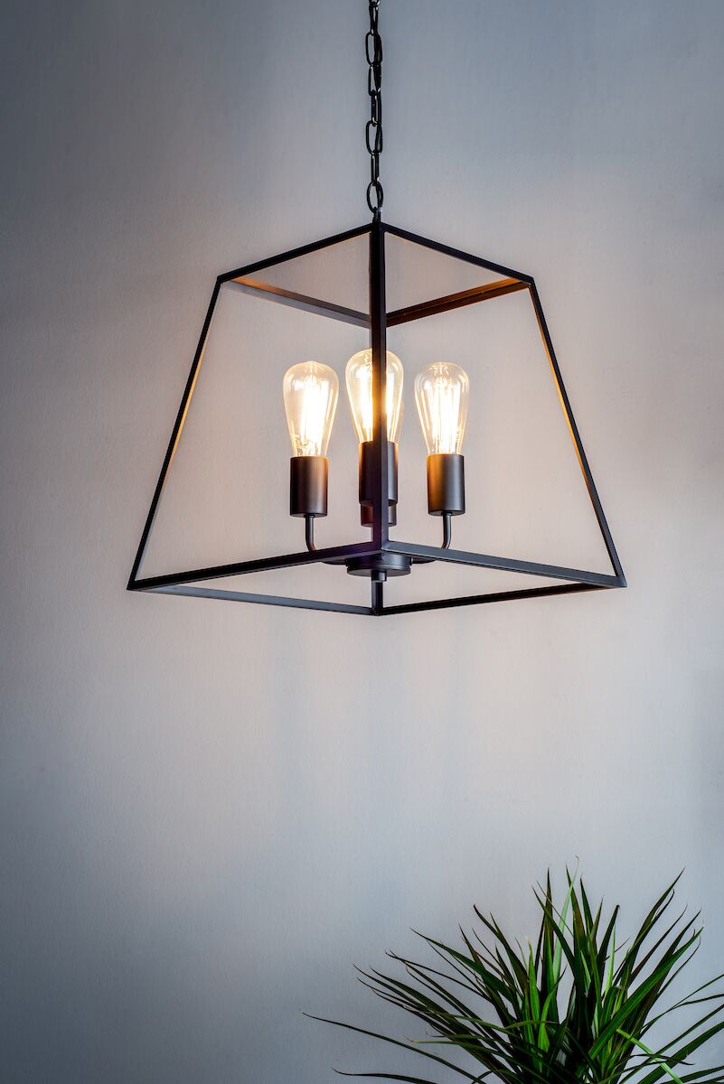 Academy 4 Light Lantern Black<br>Matt Black - Image 3