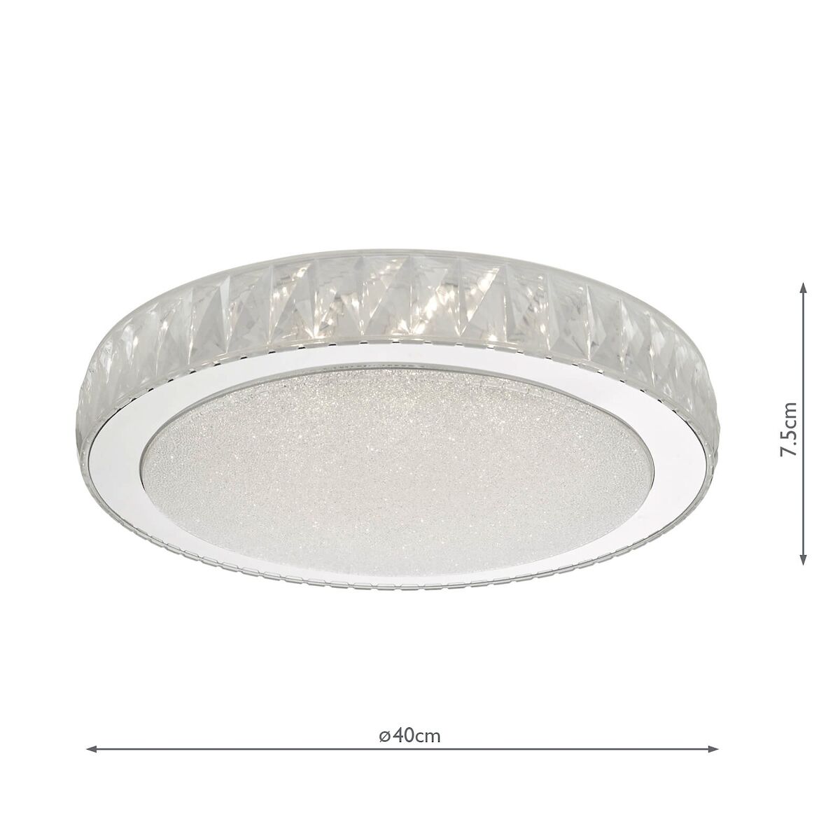 Akelia Flush Acrylic & Stainless Steel Large LED<br>Clear - Image 3