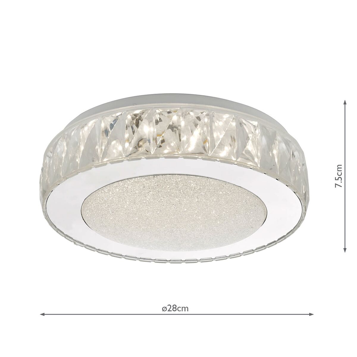 Akelia Flush Acrylic & Stainless Steel Small LED<br>Clear - Image 3