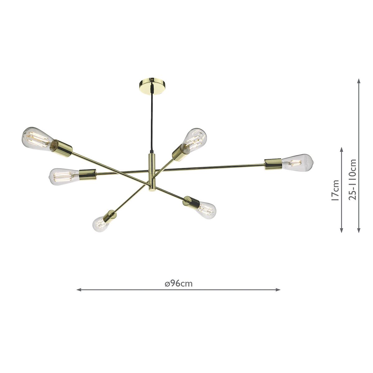 Alana 6 Light Pendant Polished Gold<br>Polished Gold - Image 2