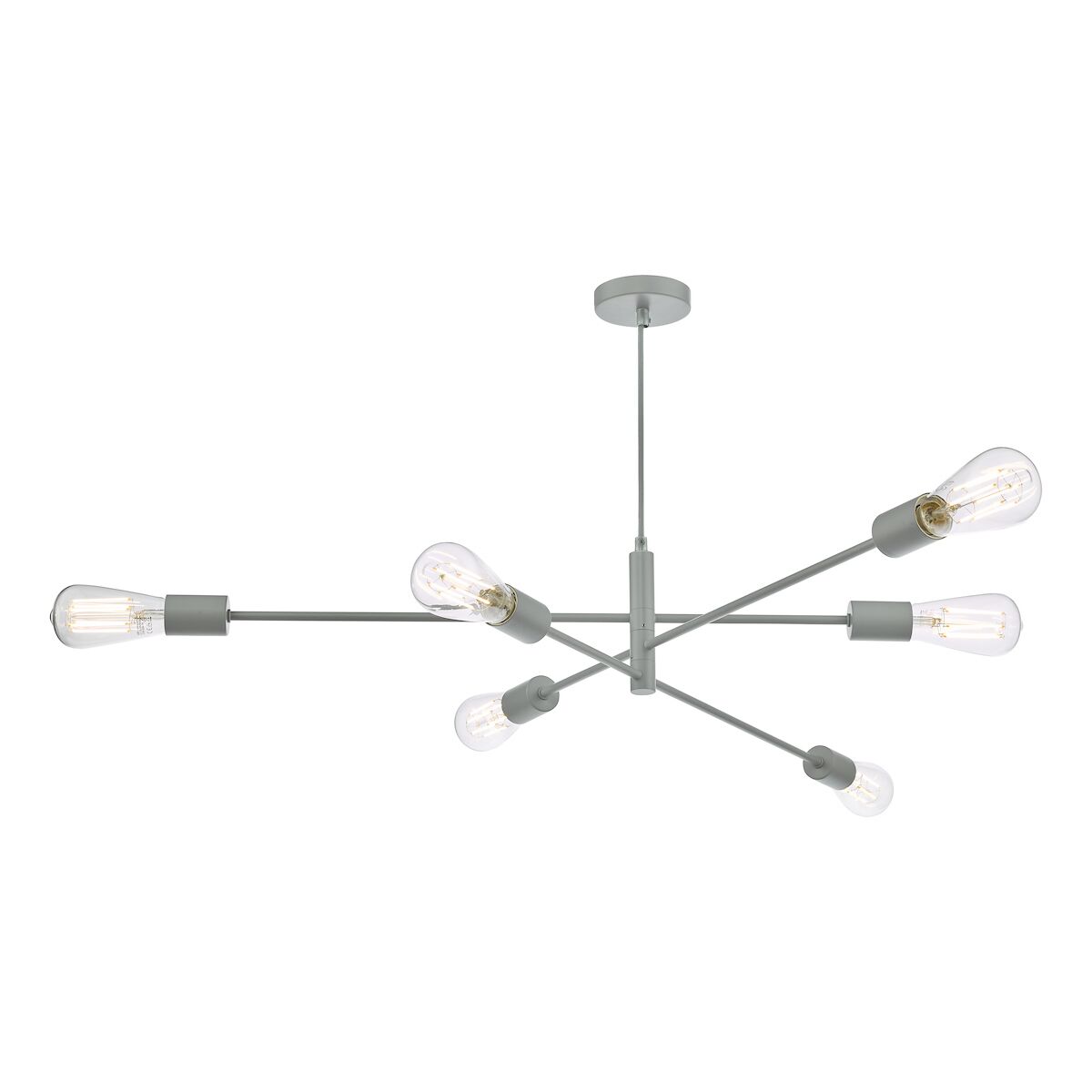 Alana 6 Light Armed Fitting Matt Grey<br>Matt Grey