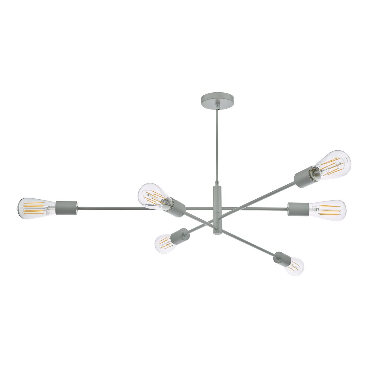Alana 6 Light Armed Fitting Matt Grey<br>Matt Grey - Image 6