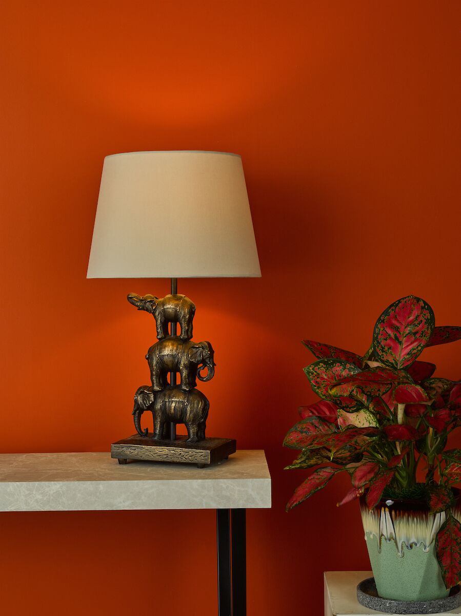 Alina Elephant Table Lamp Antique Bronze With Shade <br>Antique Bronze - Image 4