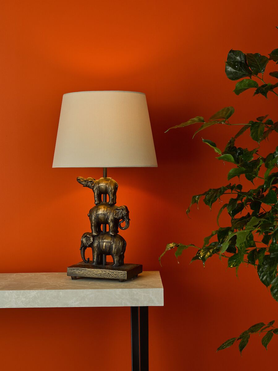 Alina Elephant Table Lamp Antique Bronze With Shade <br>Antique Bronze - Image 5