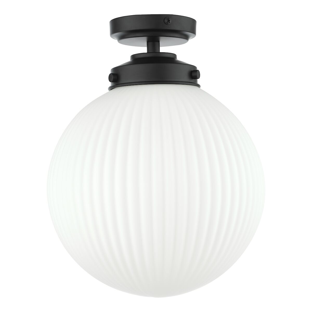 Alrik Bathroom Flush Matt Black Opal Glass IP44<br>Matt Black - Image 2