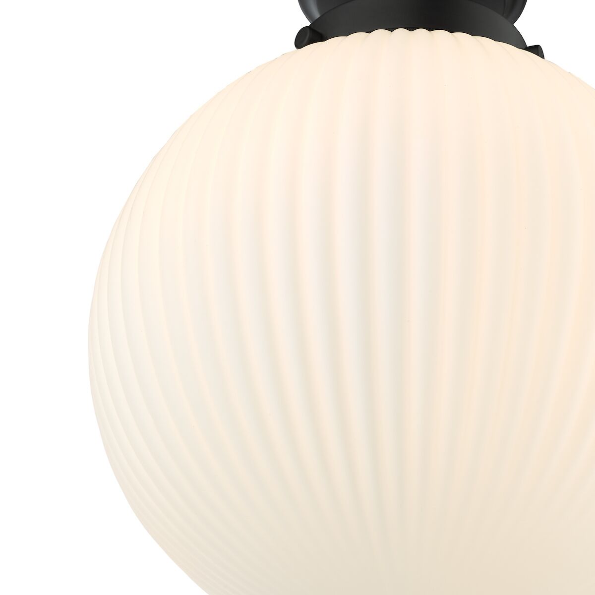 Alrik Bathroom Flush Matt Black Opal Glass IP44<br>Matt Black - Image 3