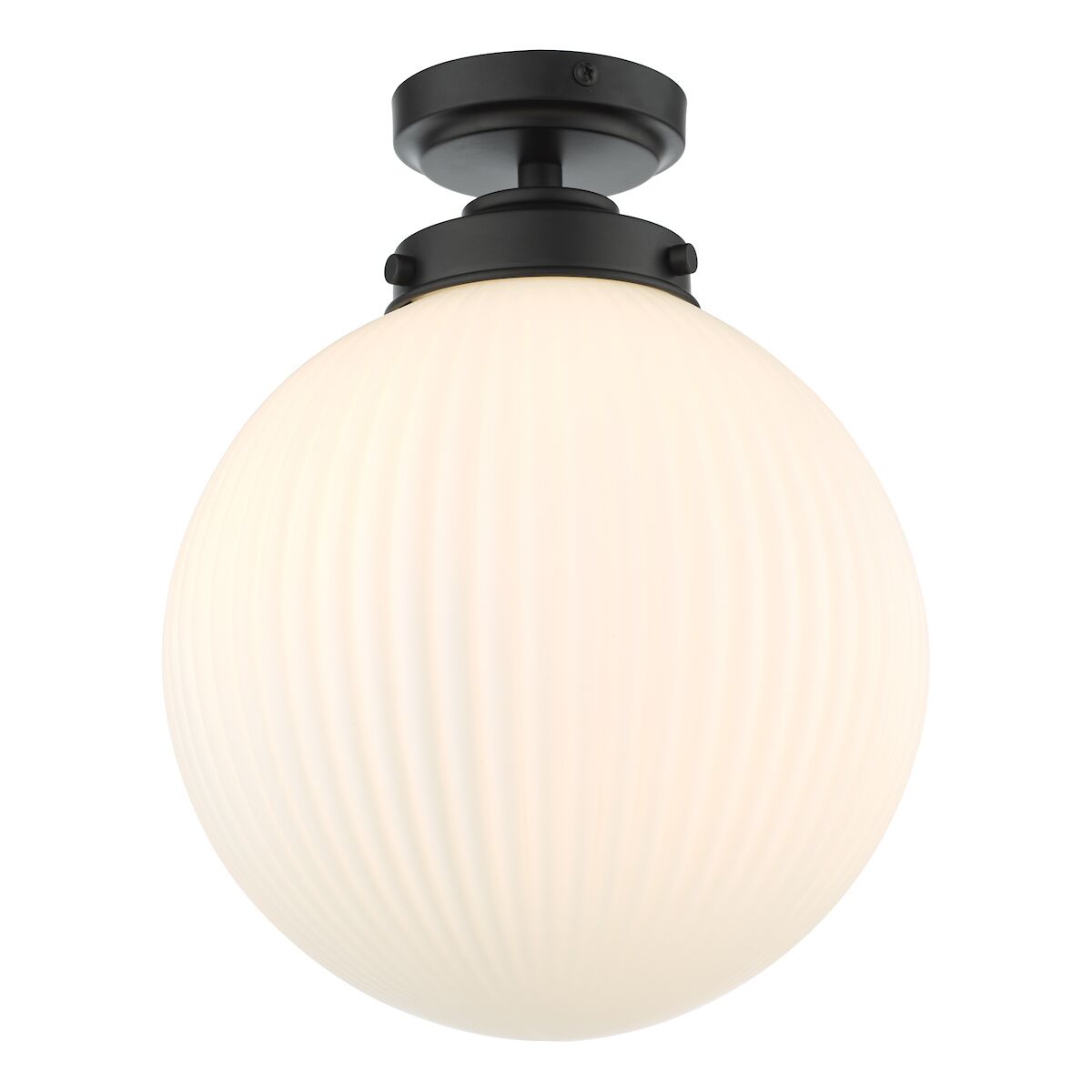 Alrik Bathroom Flush Matt Black Opal Glass IP44<br>Matt Black - Image 4