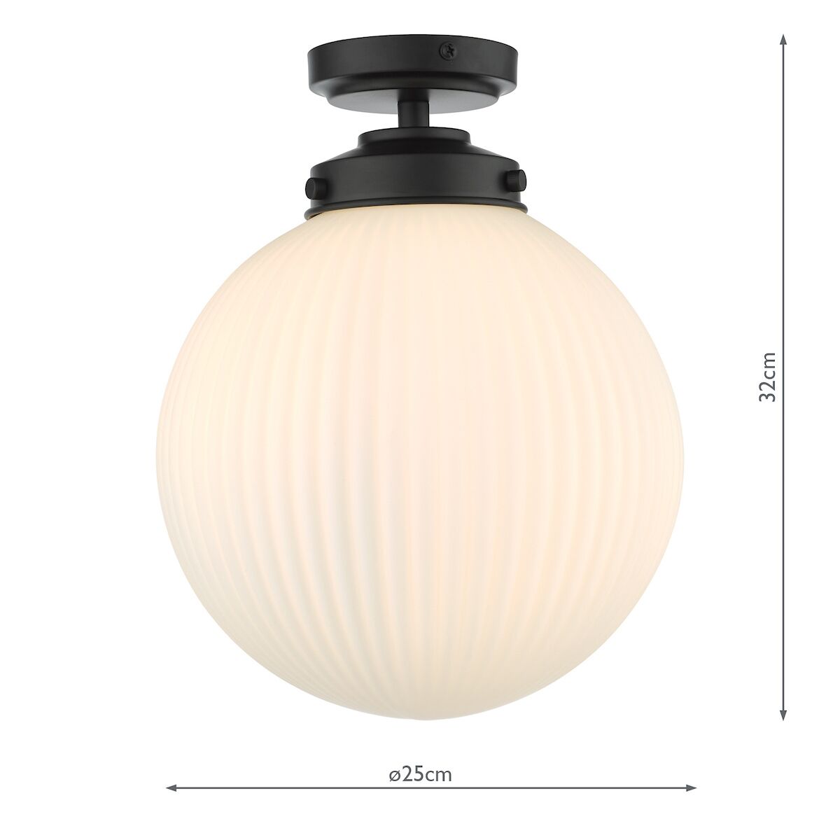 Alrik Bathroom Flush Matt Black Opal Glass IP44<br>Matt Black - Image 8