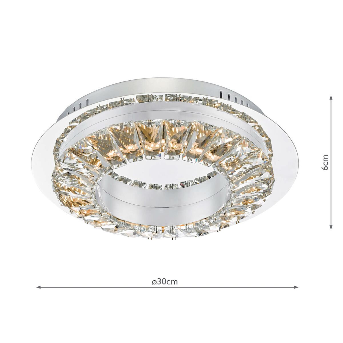 Altamura Flush Polished Chrome & Crystal LED<br>Polished Chrome - Image 2