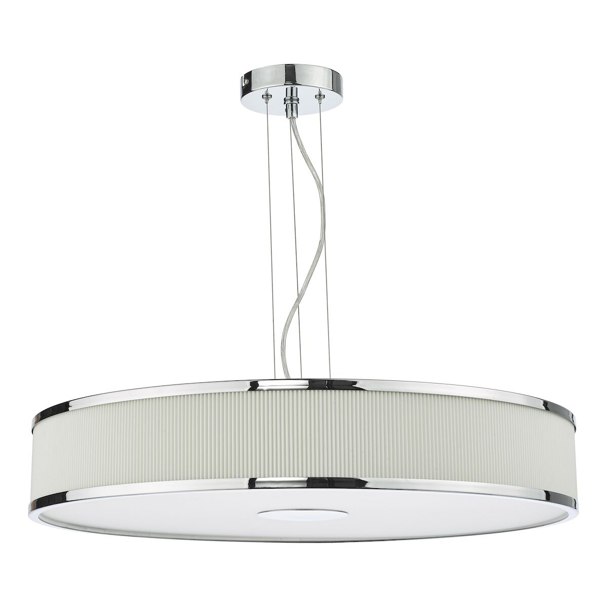 Alvaro 6 Light Single Pendant Polished Chrome Ivory<br>Polished Chrome - Image 2