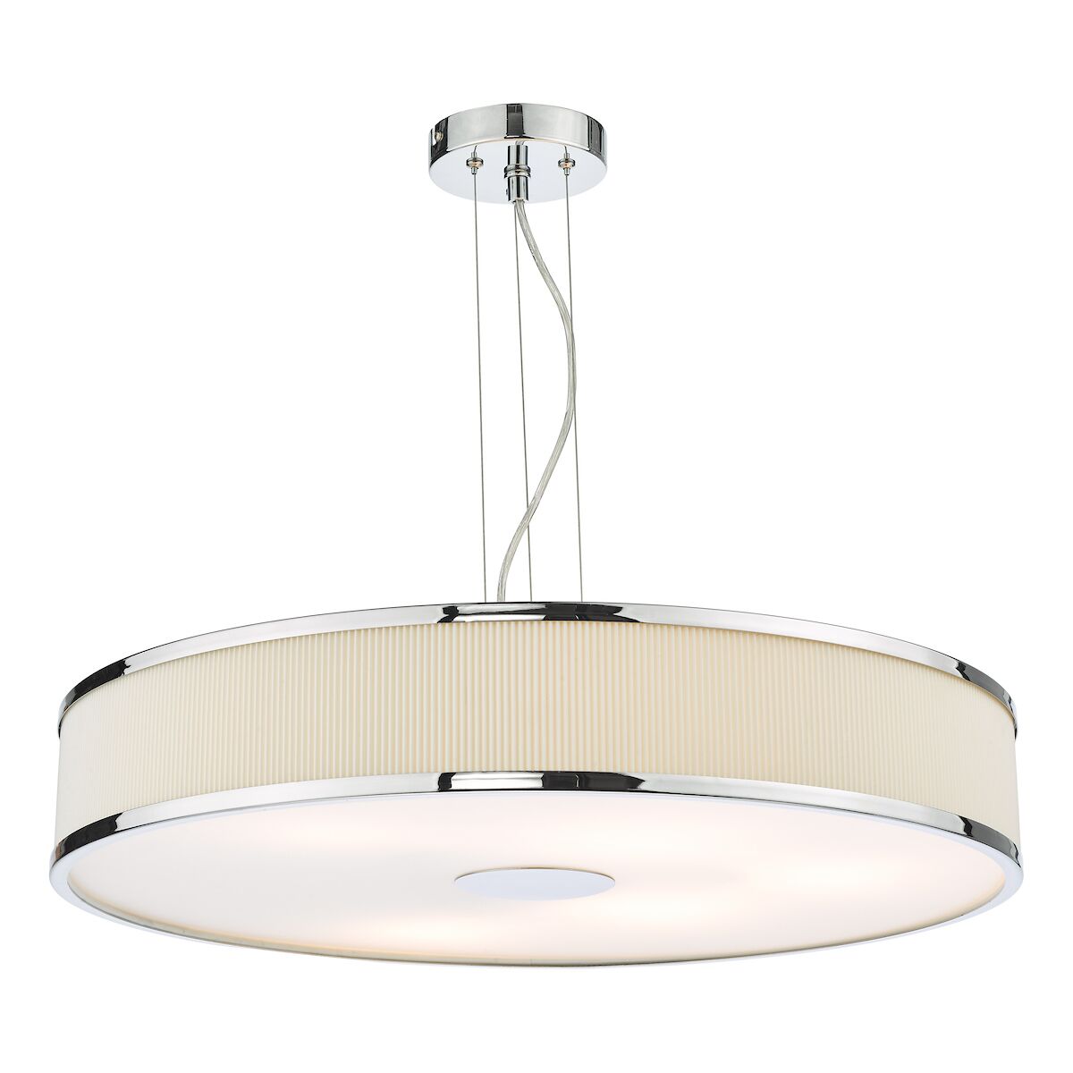 Alvaro 6 Light Single Pendant Polished Chrome Ivory<br>Polished Chrome - Image 4