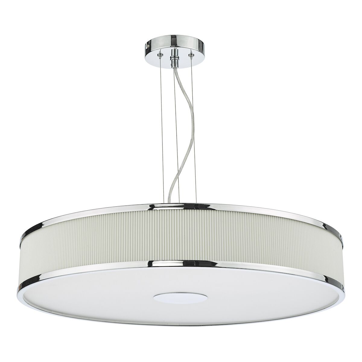 Alvaro 6 Light Single Pendant Polished Chrome Ivory<br>Polished Chrome - Image 5