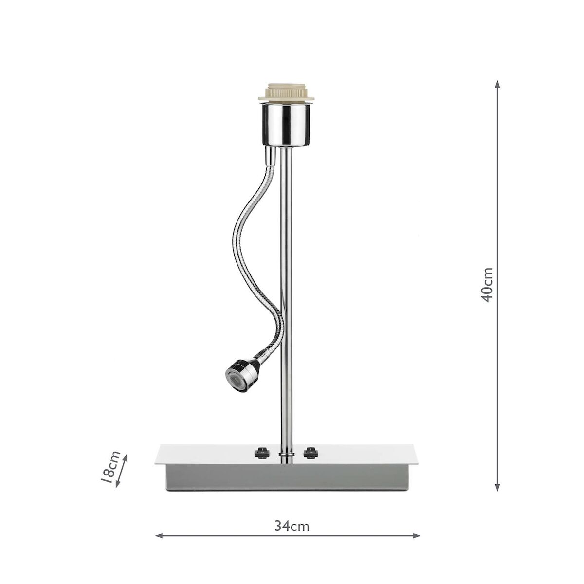 Amalfi Table Lamp Polished Chrome LED Base Only<br>Polished Chrome - Image 2