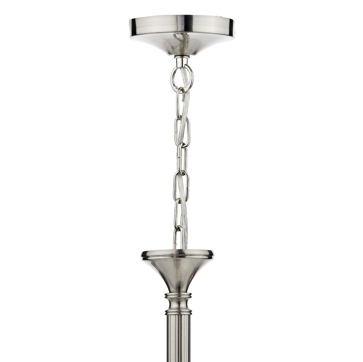 Ambassador 8 Light Dual Mount Chandelier Satin Chrome<br>Satin Chrome - Image 4