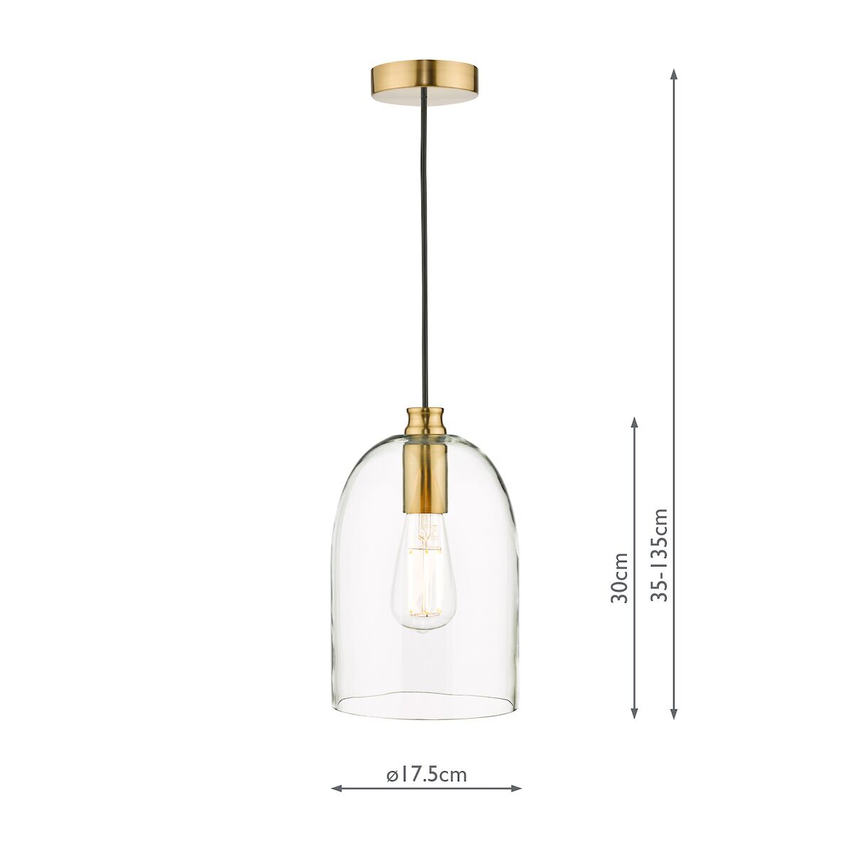Archie Pendant Satin Bronze Glass<br>Glass - Image 5