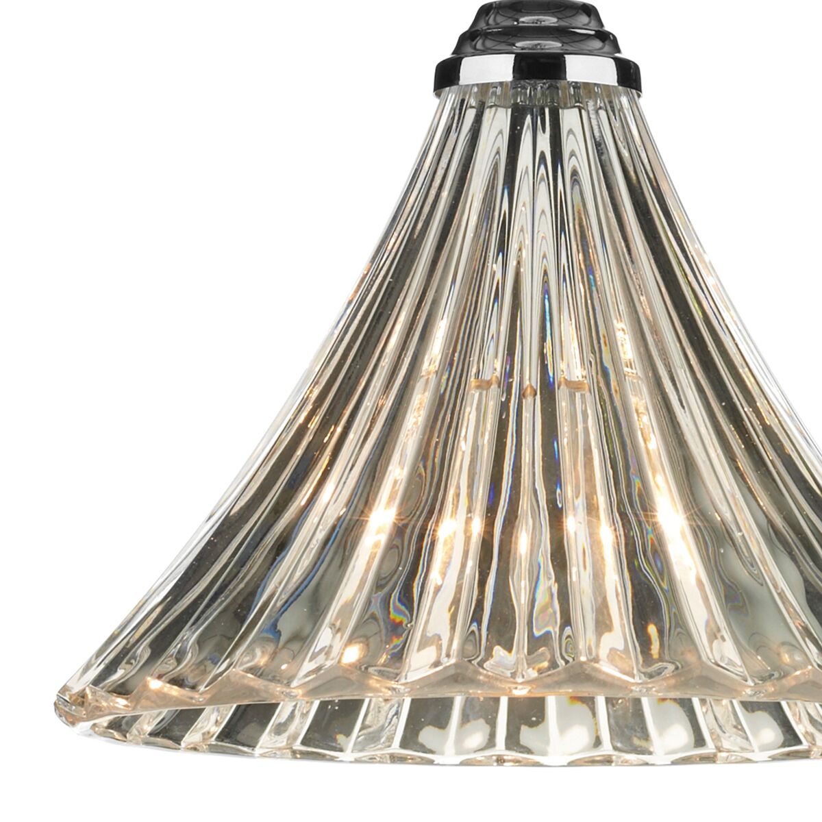 Ardeche 1 Light Fluted Glass Pendant Polished Chrome<br>Polished Chrome - Image 3