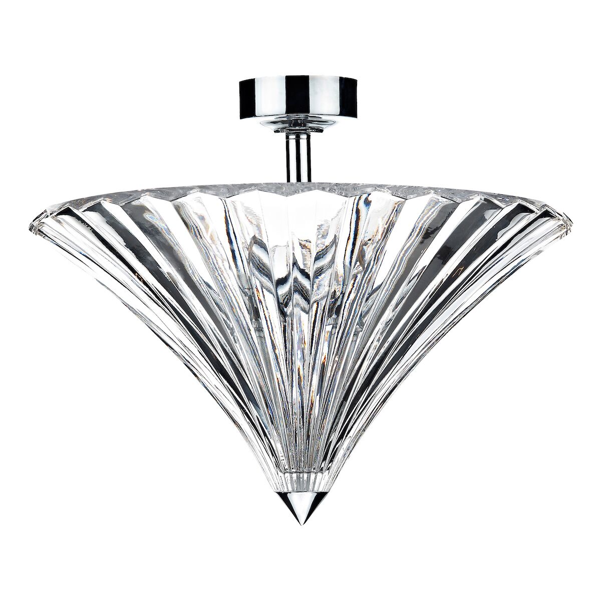 Ardeche 3 Light Flush Polished Chrome<br>Glass