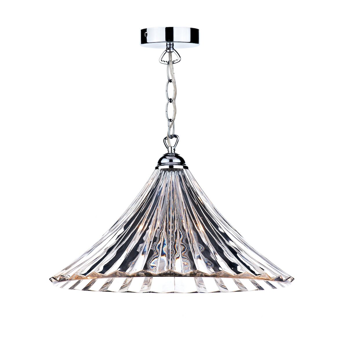 Ardeche 1 Light Large Pendant Clear Glass Polished Chrome<br>Polished Chrome