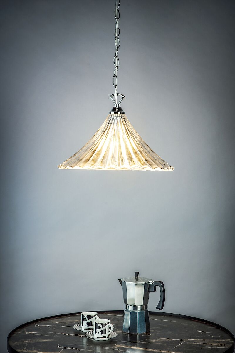 Ardeche 1 Light Large Pendant Clear Glass Polished Chrome<br>Polished Chrome - Image 3
