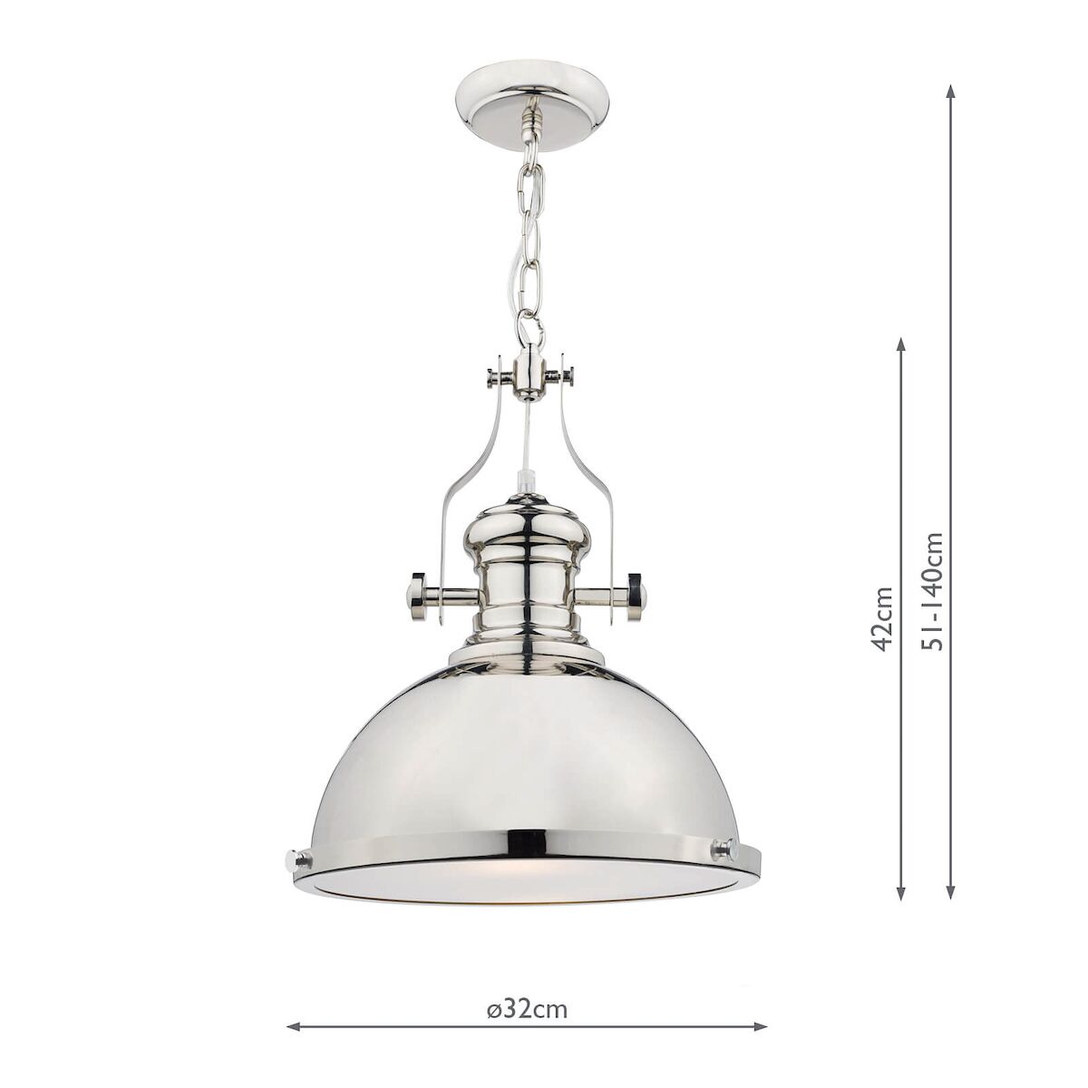Arona 1 Light Pendant Polished Chrome<br>Polished Chrome - Image 2