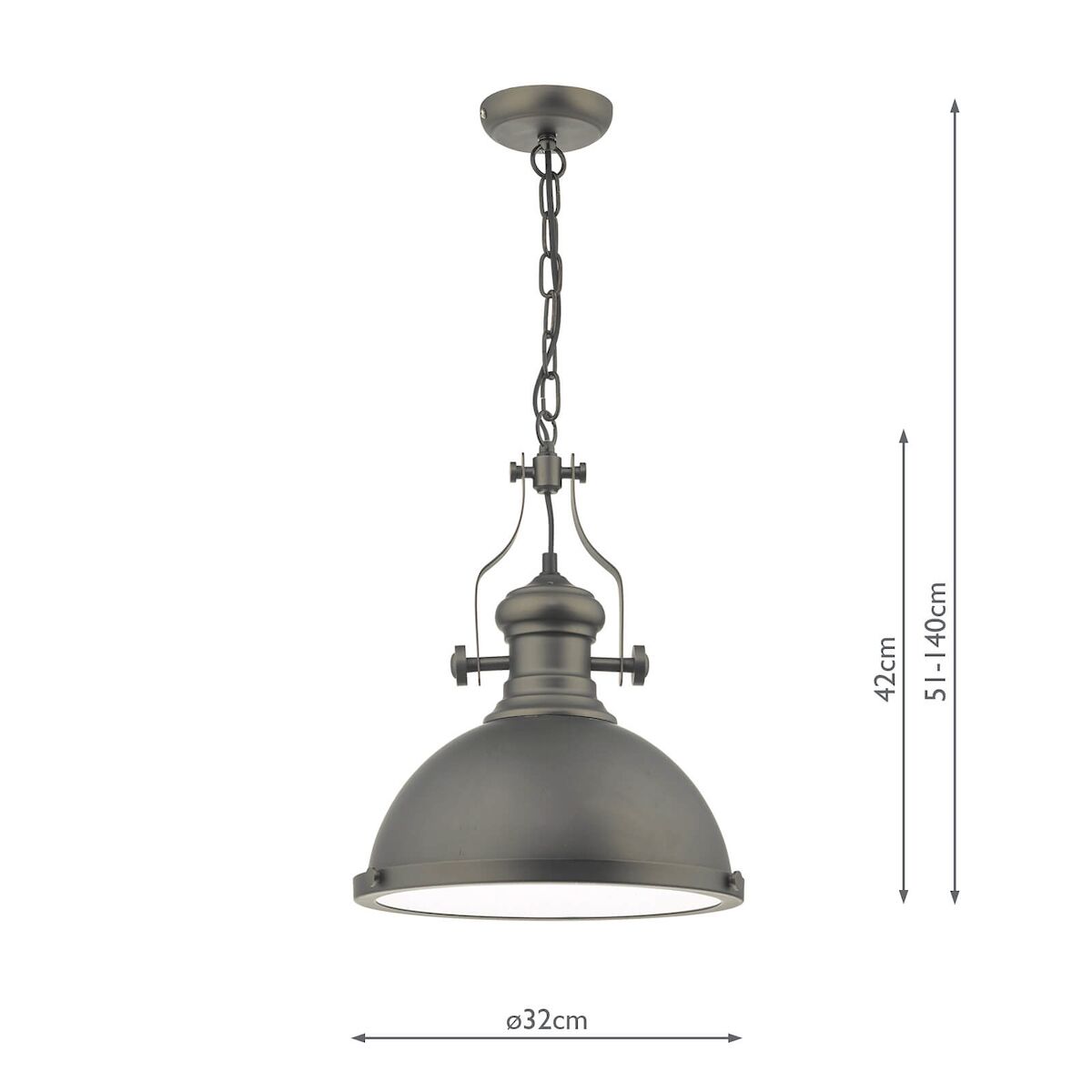 Arona Pendant Antique Pewter & Glass<br>Antique Pewter - Image 2