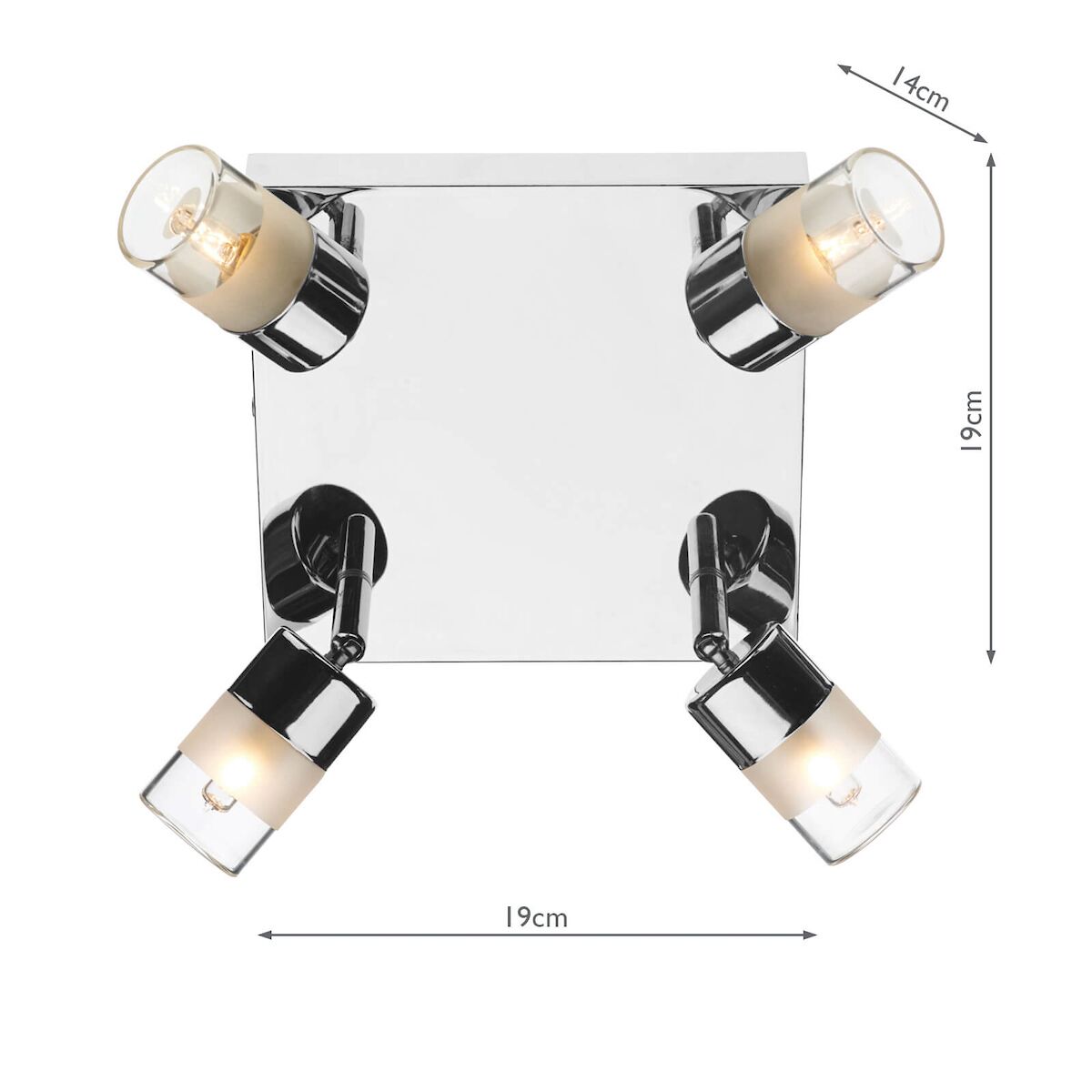 Artemis Bathroom 4 Light Spotlight Polished Chrome Glass IP44<br>Polished Chrome - Image 2