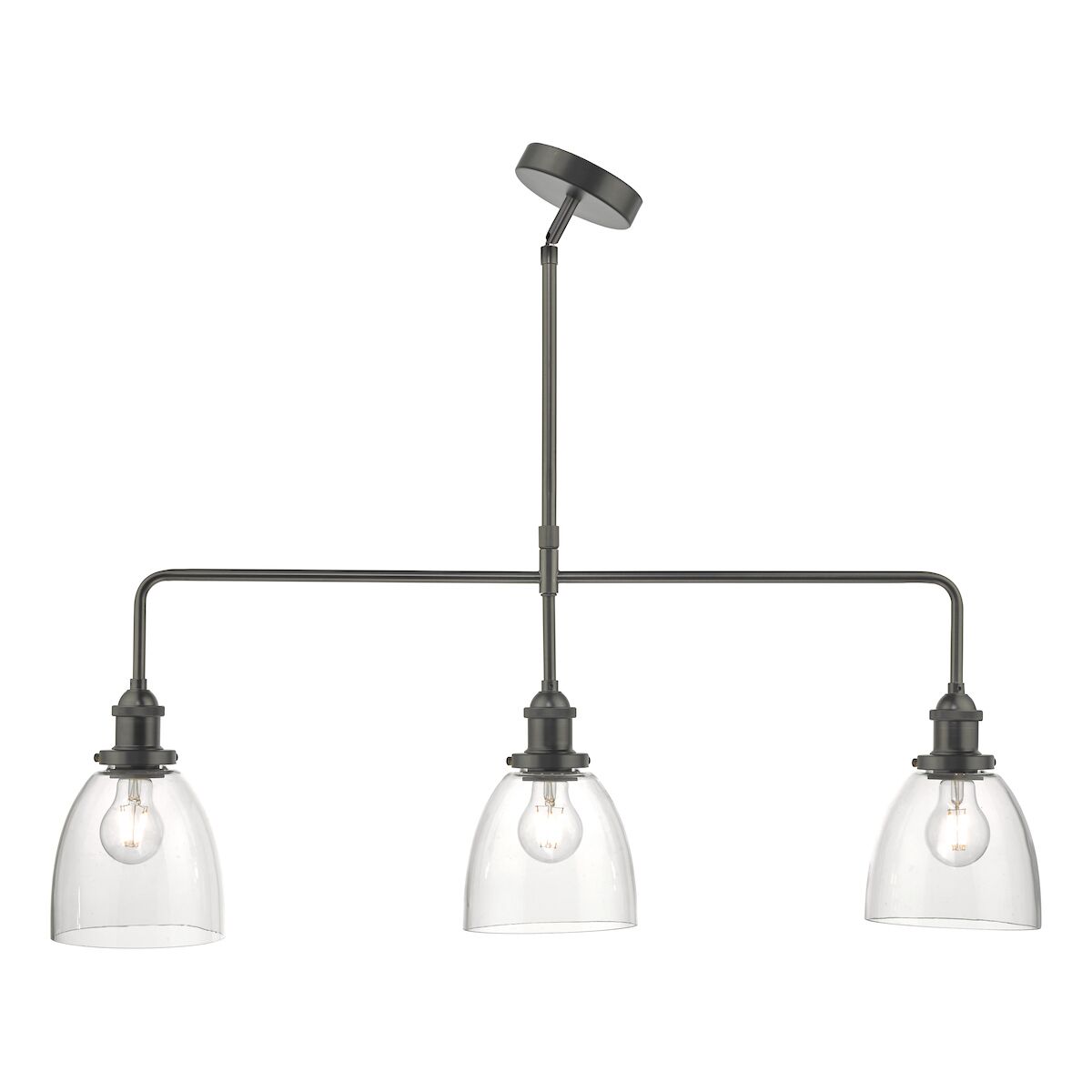 Arvin 3 Light Bar Pendant Antique Chrome & Glass<br>Antique Chrome - Image 3