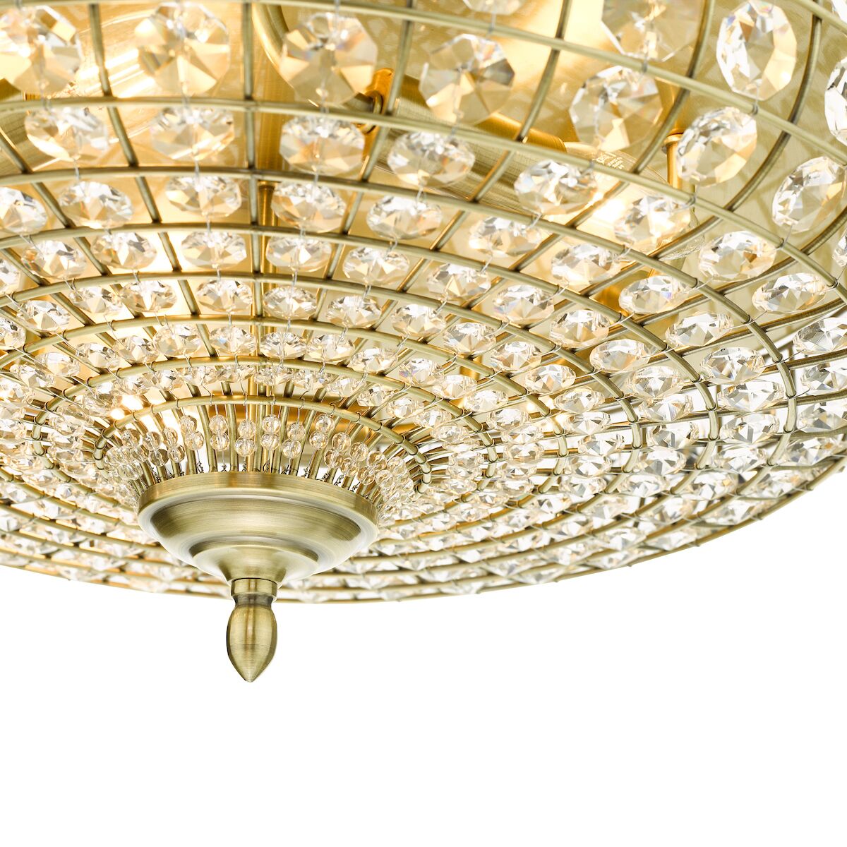 Asmara 5 Light Flush Antique Brass Crystal<br>Crystal - Image 3
