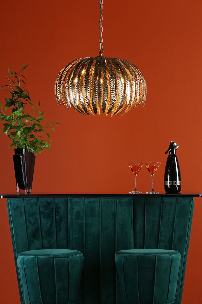 Atticus 5 Light Pendant Gold<br>Gold Leaf - Image 3