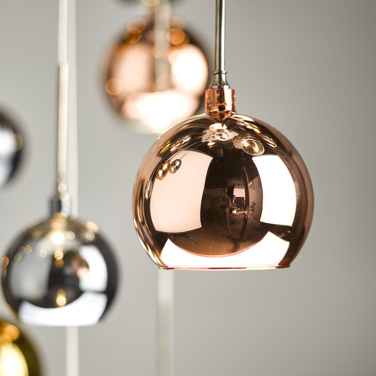 Aurelia 30lt Cluster Pendant Black Chrome & Copper/Bronze Glass 3M Drop<br>Polished Black Chrome - Image 3