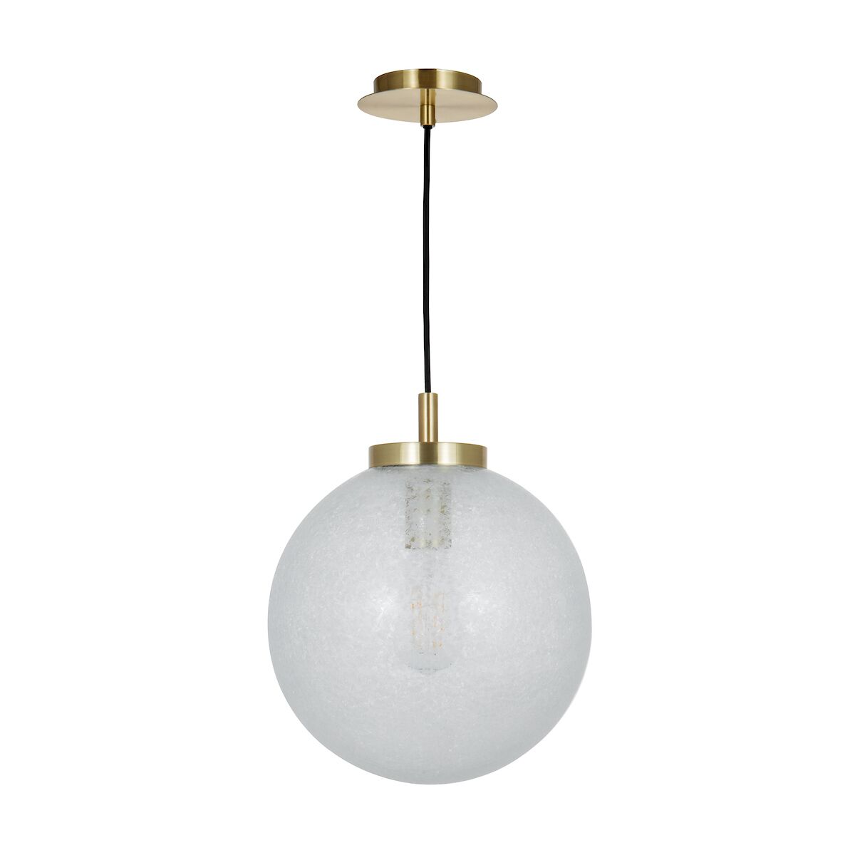 Avari 1 Light Pendant Satin Brass And Clear Frosted Glass<br>Frosted Glass - Image 2