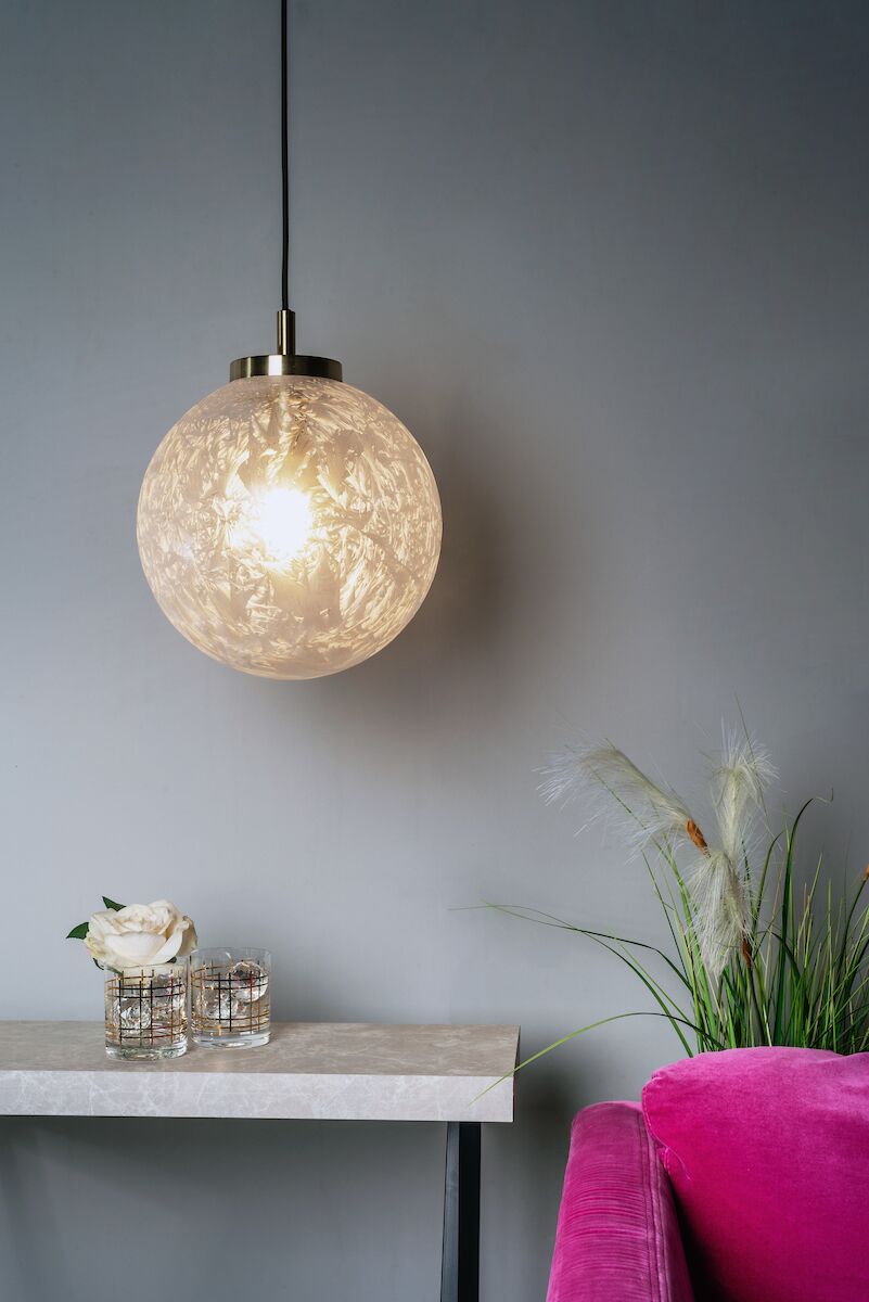 Avari 1 Light Pendant Satin Brass And Clear Frosted Glass<br>Frosted Glass - Image 5