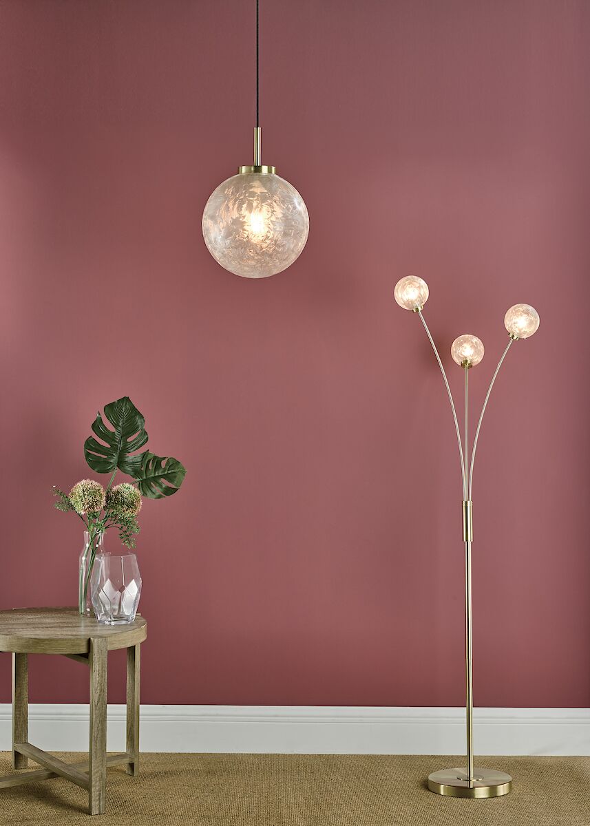 Avari 1 Light Pendant Satin Brass And Clear Frosted Glass<br>Frosted Glass - Image 6