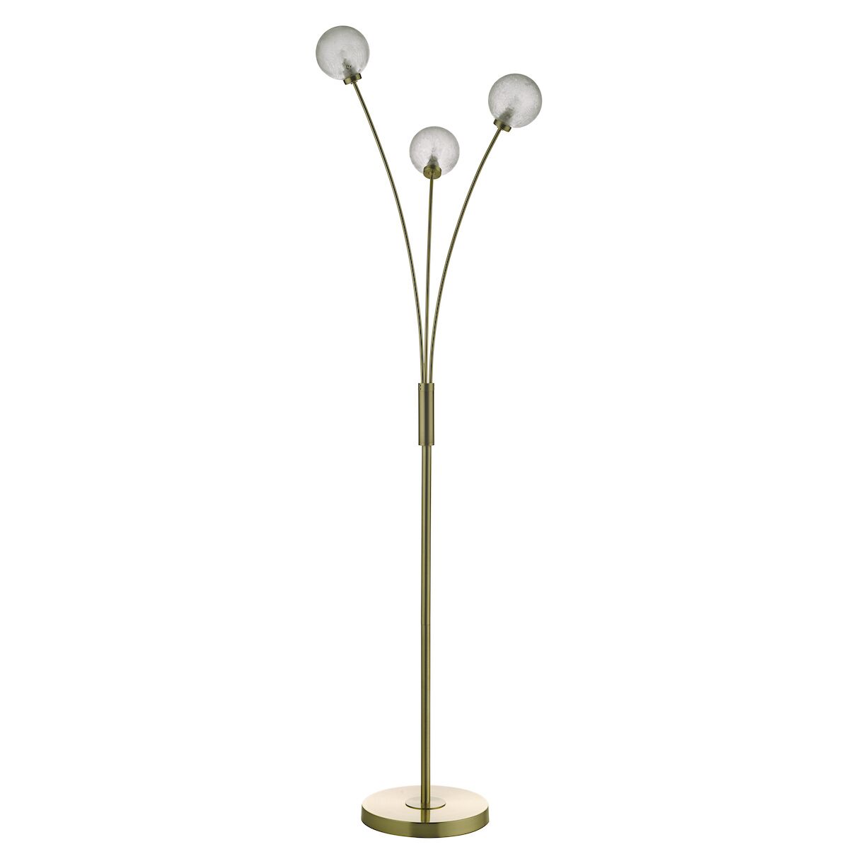 Avari 3 Light Floor Lamp Satin Brass Glass<br>Satin Brass - Image 2