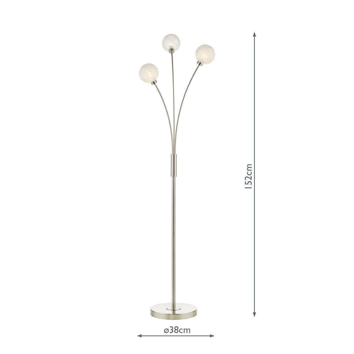 Avari 3 Light Floor Lamp Satin Nickel Frosted Glass<br>Satin Nickel - Image 10
