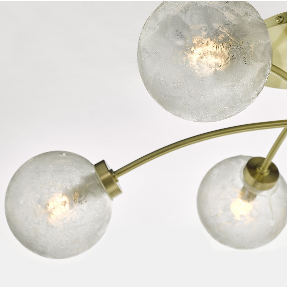 Avari 6 Light Semi Flush Satin Brass And Clear Frosted Glass<br>Satin Brass - Image 3