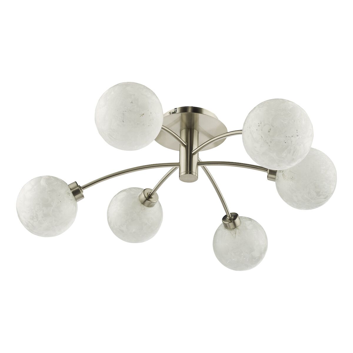 Avari 6 Light Semi Flush Satin Nickel Frosted Glass<br>Satin Nickel - Image 2