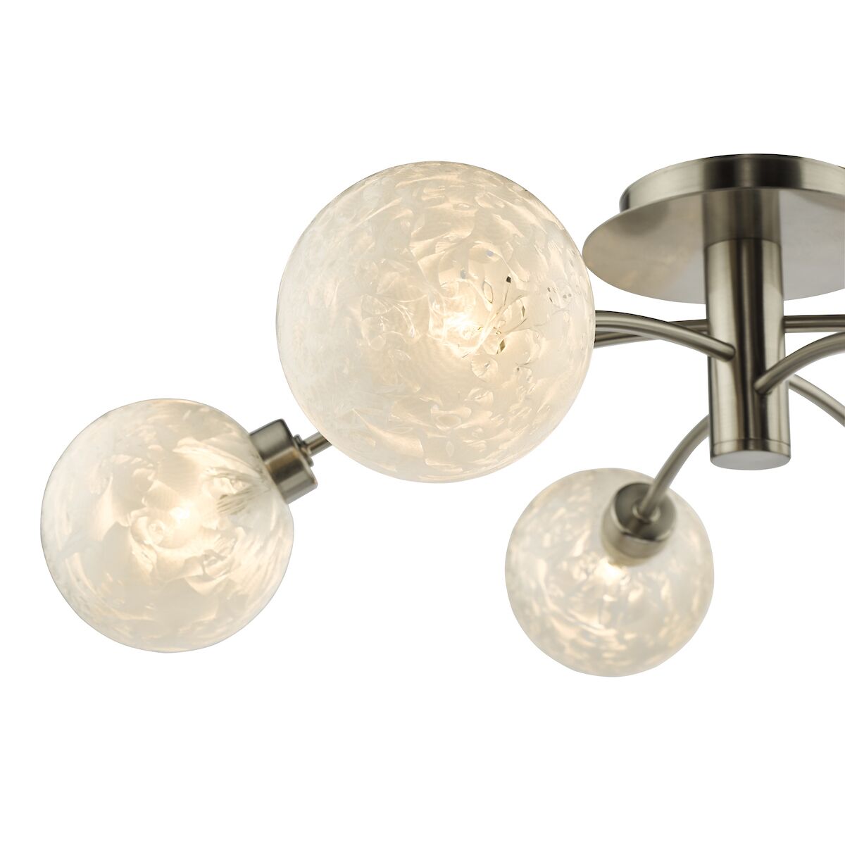 Avari 6 Light Semi Flush Satin Nickel Frosted Glass<br>Satin Nickel - Image 3