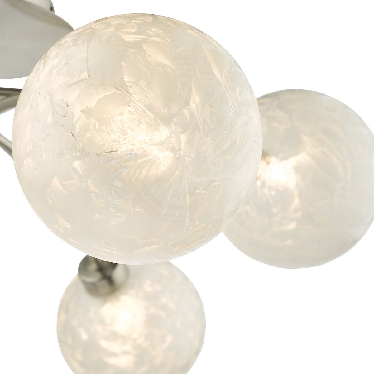 Avari 6 Light Semi Flush Satin Nickel Frosted Glass<br>Satin Nickel - Image 4